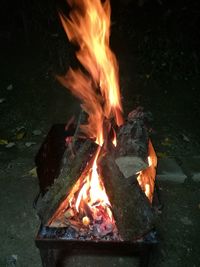 Close-up of bonfire