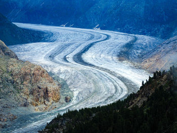 Aerial view of mountain road