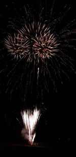 Firework display at night