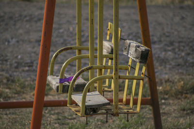 Empty swing in park