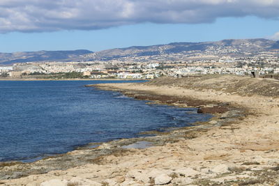 Scenic view of beach against sky