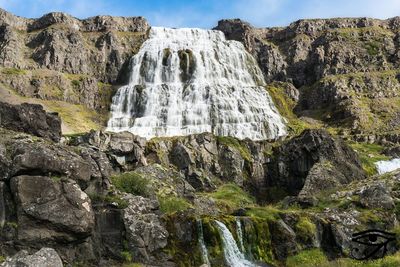 Scenic view of waterfall