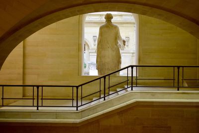 Low angle view of statue of staircase