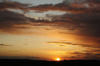 Scenic view of dramatic sky during sunset