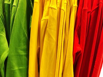 Full frame shot of multi colored pencils hanging in store