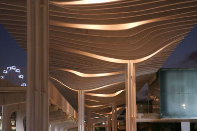 Low angle view of illuminated ceiling in building