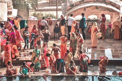 Group of people in swimming pool