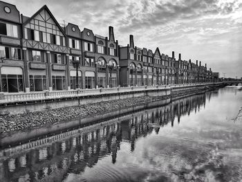 Reflection of buildings in water