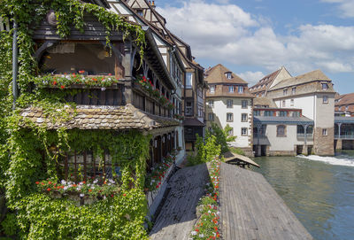 Idyllic waterside impression around a district named petite france in strasbourg