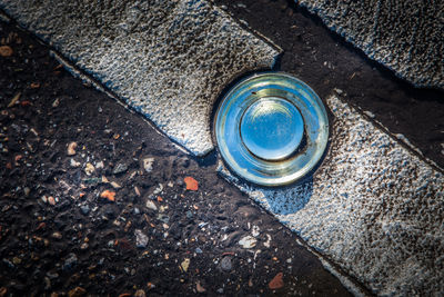 High angle view of reflective glass