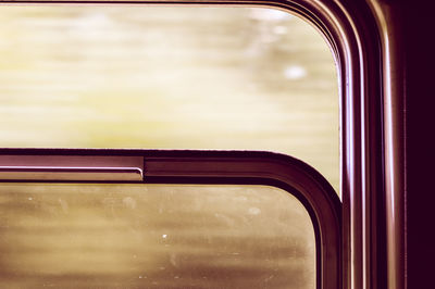 Close-up of train window