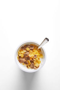 High angle view of breakfast served in bowl
