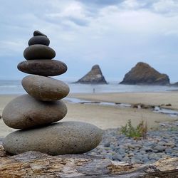 Stack of rocks on beach