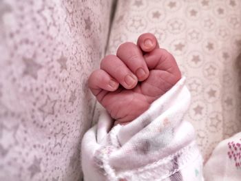 Close-up of baby hand