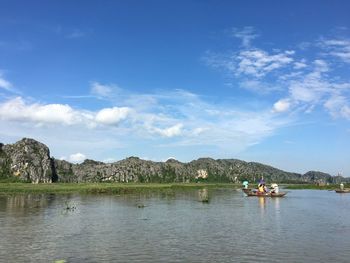 People sailing by boat in vietnam