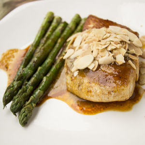 Close-up of served food in plate