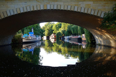 Arch bridge over canal