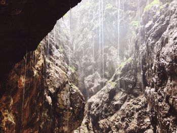 Low angle view of rock formation in cave