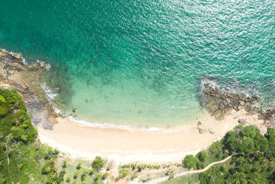 High angle view of beach