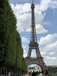 View of tower against cloudy sky