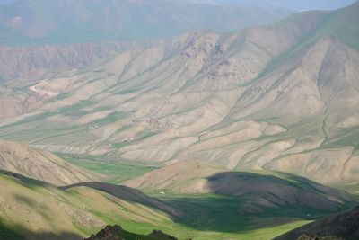 High angle view of dramatic landscape
