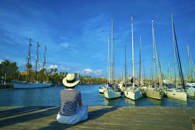 Boats in harbor