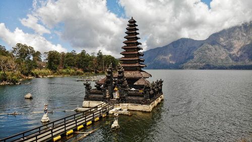 Panoramic view of lake against sky