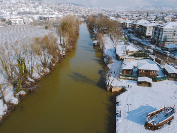 High angle view of city