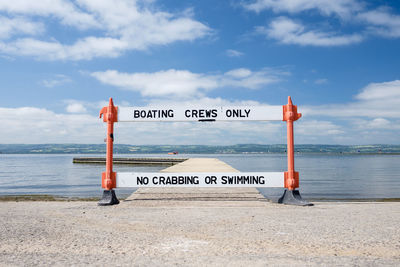 Warning sign at beach