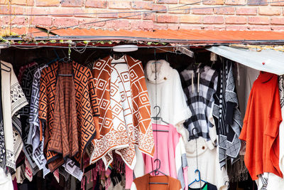 Traditional handmade ruanas at the beautiful small town of nobsa in the region of boyaca in colombia