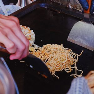 Midsection of person preparing food