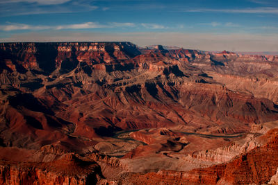 Aerial view of rock formations