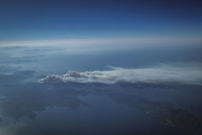 High angle view of sea against sky