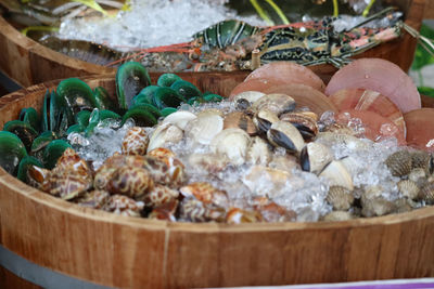 Close-up of fish for sale in market