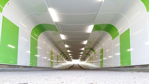 Illuminated modern tunnel