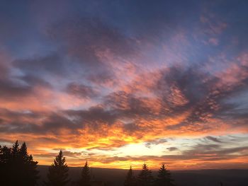 Scenic view of dramatic sky during sunset