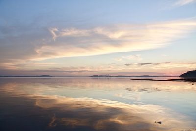 Scenic view of sea against sky at sunset