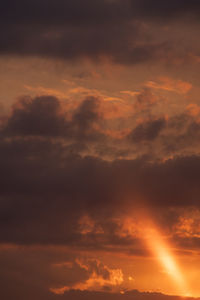 Low angle view of sky during sunset