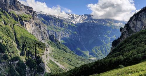 Panoramic view of mountains against sky