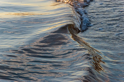 High angle view of rippled water