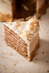 Close-up of cake on table