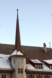 Low angle view of temple against clear sky