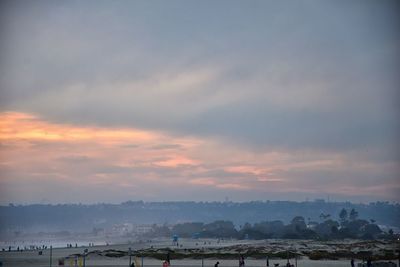 Scenic view of landscape against sky during sunset