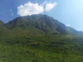 Scenic view of mountains against sky