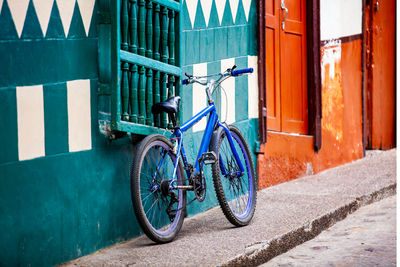 Bicycle on street . colorful background. concepción  antioquia colombia.