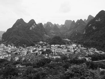 View of mountain range against sky