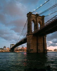 Low angle view of suspension bridge