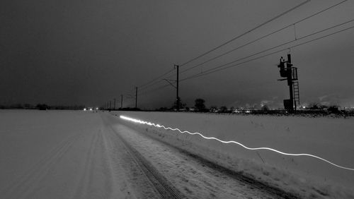 Road against sky during winter