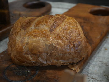 Close-up of bread on table