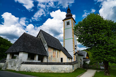 Low angle view of church against sky